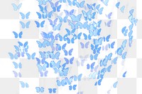 Blue glitter butterfly png bokeh sequin confetti on transparent background