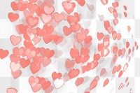 Red heart glitter star png bokeh sequin confetti on transparent background