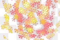 Gold glitter snowflake png bokeh sequin confetti on transparent background