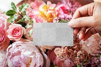 PNG flower bouquet card mockup transparent design