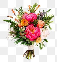 PNG colorful flower bouquet sticker