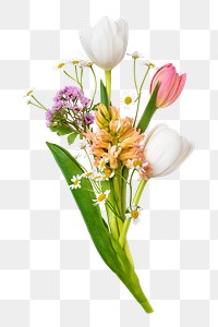 PNG white and pink flower bouquet