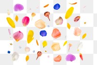 PNG colorful flower petal set, transparent background