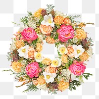 PNG flower wreath, isolated object design