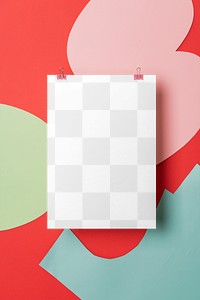 Poster png mockup, transparent paper 