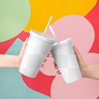 Tumbler cup png mockup, transparent beverage packaging