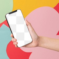 Smartphone screen png mockup, transparent aesthetic design 