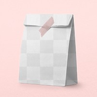 Paper bag png mockup, transparent food packaging