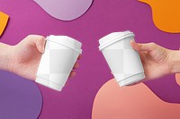 Coffee cup png mockup, transparent drink packaging