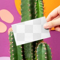 Business card png mockup, transparent branding identity 