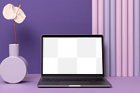 Laptop screen png mockup, aesthetic artwork showcase