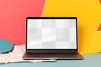 Laptop screen png mockup, aesthetic artwork showcase