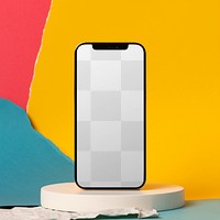 Smartphone screen png mockup, transparent aesthetic design 