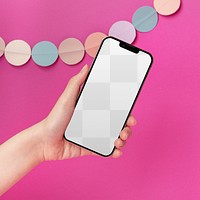 Smartphone screen png mockup, transparent aesthetic design 