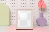 Picture frame png mockup, transparent home decoration