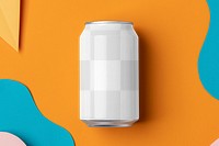 Soda can png mockup, beverage product packaging