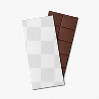 Chocolate bar png mockup, food packaging, transparent design