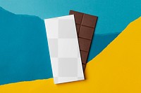 Chocolate bar png mockup, food packaging, transparent design