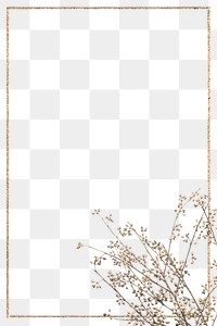 Brown twigs with rectangle frame design element