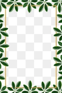 Green leaves with rectangle frame design element