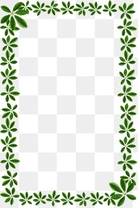 Green leaves rectangle frame design element