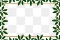 Green leaves with rectangle frame design element