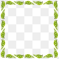 Green leaves square frame design element