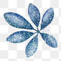 Glittery blue Schefflera Arboricola leaves design element