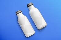 Milk bottle png mockup, sustainable dairy product packaging