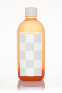 Fresh organic cold juice bottle with label mockup