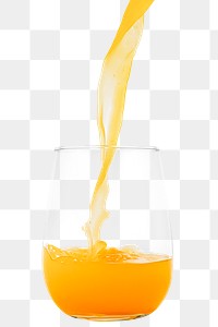 Pouring fresh organic orange juice to a glass design element