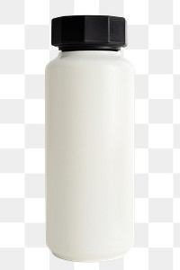 Minimal white water bottle with a black lid 