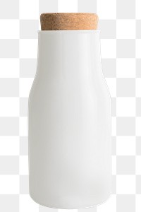 Minimal white metal container sealed with a cork 