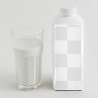 Fresh milk in a glass with a bottle design element