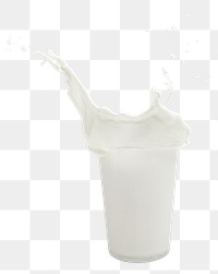 Fresh milk splashing from a glass design element