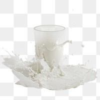 Fresh milk splashing from a glass design element