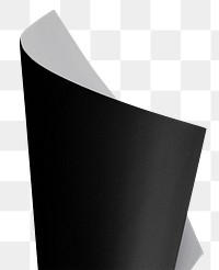 Rolled black chart paper design element