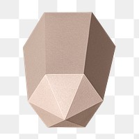 Pink hexagonal prism paper craft design element