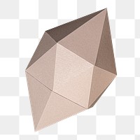 3D pink octahedral polyhedron shaped paper craft design element