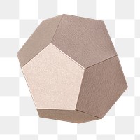 3D pink pentagon shaped paper craft design element