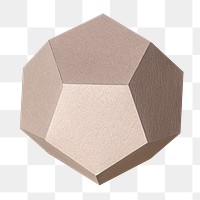 3D pink pentagon shaped  paper craft design element