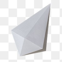 3D silver asymmetric hexagonal bipyramid paper craft design element