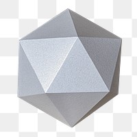 3D gray pentagon paper craft design element