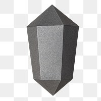 Dark gray hexagonal prism paper craft design element