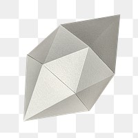 3D gray octahedral polyhedron shaped  paper craft design element
