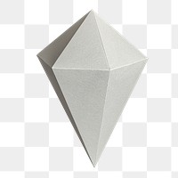 3D silver asymmetric hexagonal bipyramid paper craft design element