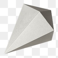 3D silver asymmetric hexagonal bipyramid paper craft design element