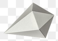 3D silver asymmetric hexagonal bipyramid paper craft design element