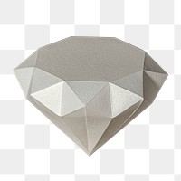 3D gray diamond shaped paper craft design element