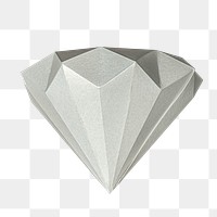 3D silver diamond shaped paper craft design element